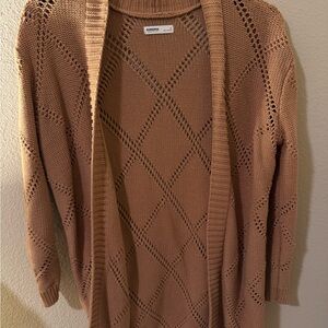 Sonoma Women's Light Brown Open-Front Cardigan